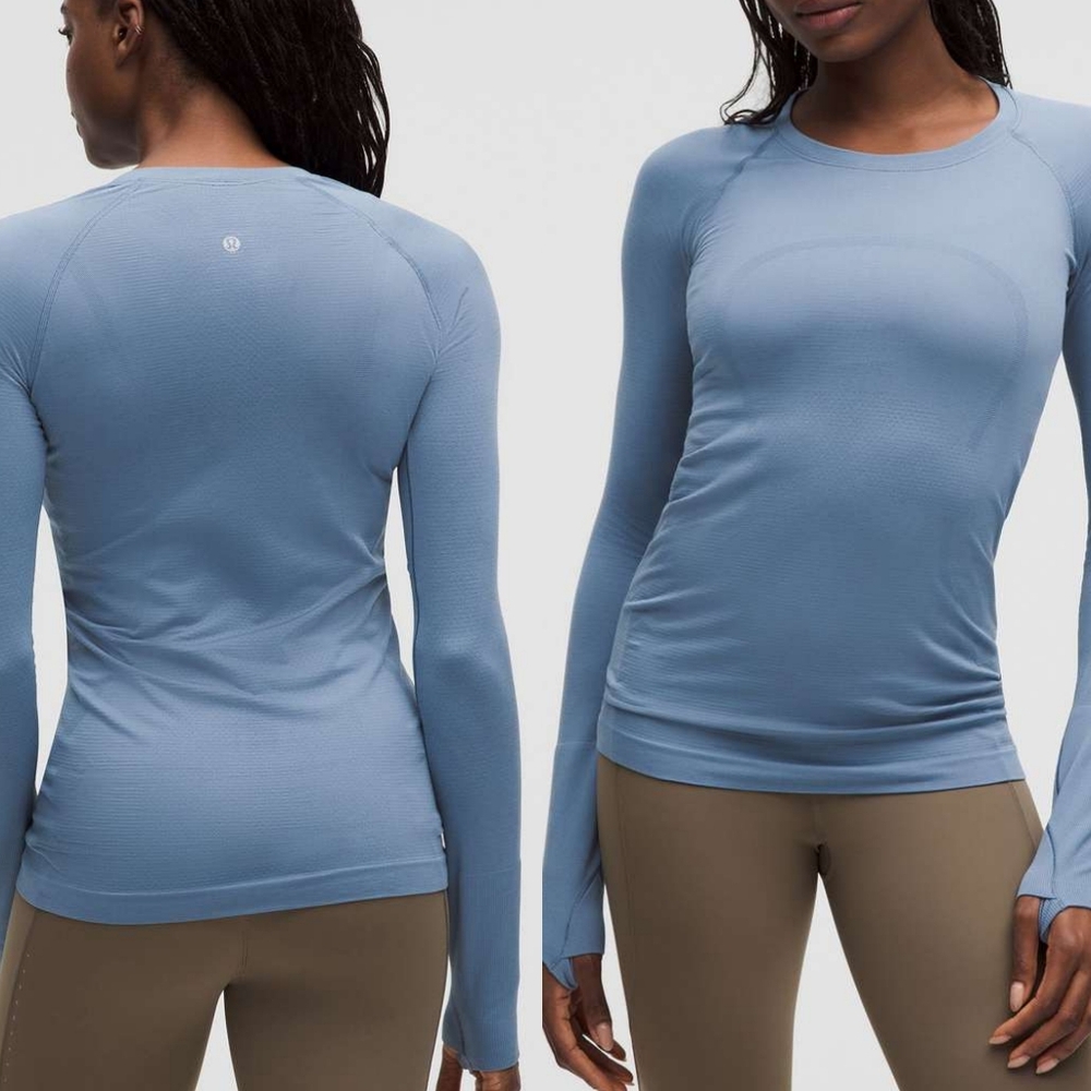Lululemon Swiftly Tech Long Sleeve 2.0 Race OASB Denim Blue Size 4